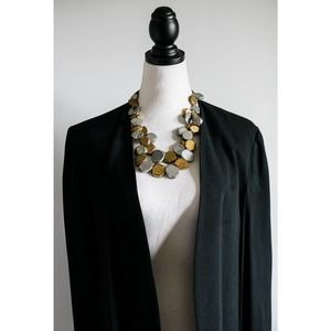 Lucas Lameth Marble Metal Multi-Strand Choker Necklace Brutalist Circa 2000